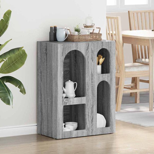 vidaXL Bufet Szary Sonoma 59 x 35 x 80.5 cm Materiał drewnopochodny