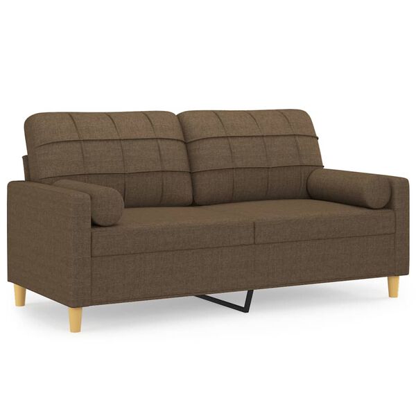 vidaXL 2-osobowa sofa wypoczynkowa z poduszkami, brązowa, 140 cm