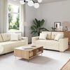 vidaXL Sofa 2 pcs Beżowy Tkanina lniana
