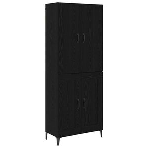 vidaXL Highboard Czarny Dąb 69,5 x 34 x 180 cm Drewno inżynieryjne