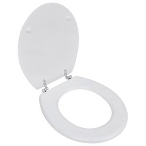vidaXL Deska klozetowa, prosty design, MDF, biała
