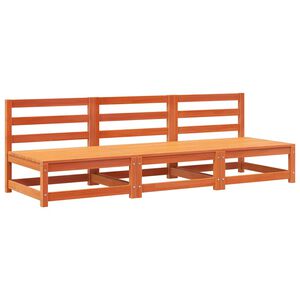 vidaXL Sofy ogrodowe bez podłokietnik&oacute;w, 3 szt., brązowe, 70x70x67 cm