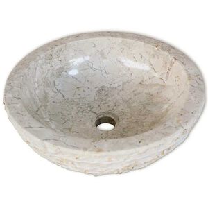 vidaXL Umywalka marmurowa, 40 cm, kremowa