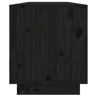 vidaXL Szafka pod TV, czarna, 110,5x34x40 cm, lite drewno sosnowe