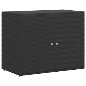 vidaXL Szafka ogrodowa czarna 100x55,5x80 cm polirattan