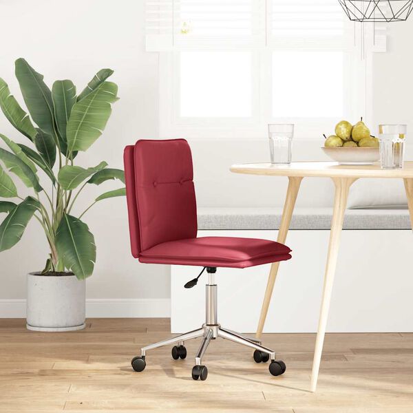 vidaXL Krzesło stołowe, kolor winnej czerwieni, sztuczna sk&oacute;ra