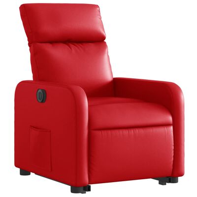 vidaXL Rozkładany fotel pionizujący, elektryczny, czerwony, ekoskóra