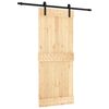 vidaXL Drzwi przesuwne Naturalny i czarny 85 x 210 cm