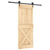 vidaXL Drzwi przesuwne Naturalny i czarny 80 x 210 cm