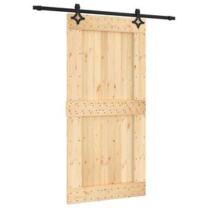 vidaXL Drzwi przesuwne 100 x 210 cm Lite Drewno Sosnowe (Nieobrobione)