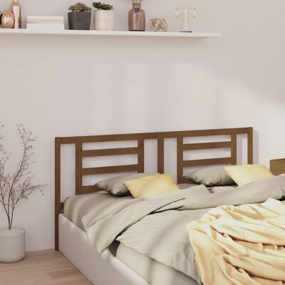 vidaXL Wezgłowie łóżka, miodowy brąz, 156x4x100cm, lite drewno sosnowe