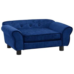 vidaXL Sofa dla psa, niebieska, 72x45x30 cm, pluszowa