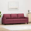 vidaXL Sofa 3-osobowa, winna czerwień, 180 cm,tapicerowana tkaniną