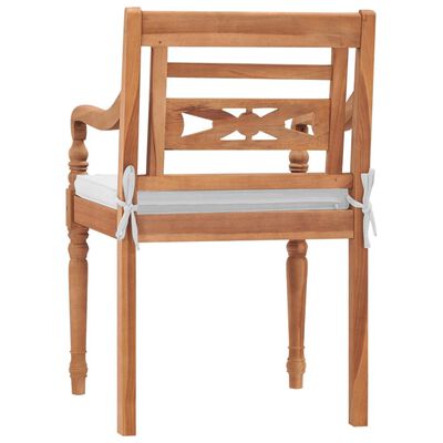vidaXL Krzesła Batavia z poduszkami, 2 szt., lite drewno tekowe
