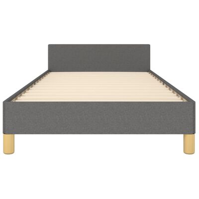 vidaXL Rama łóżka z zagłówkiem, ciemnoszara, 90x190 cm, obita tkaniną