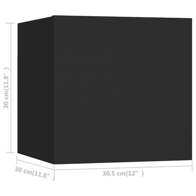 vidaXL Wisząca szafka telewizyjna, czarna, 30,5x30x30 cm