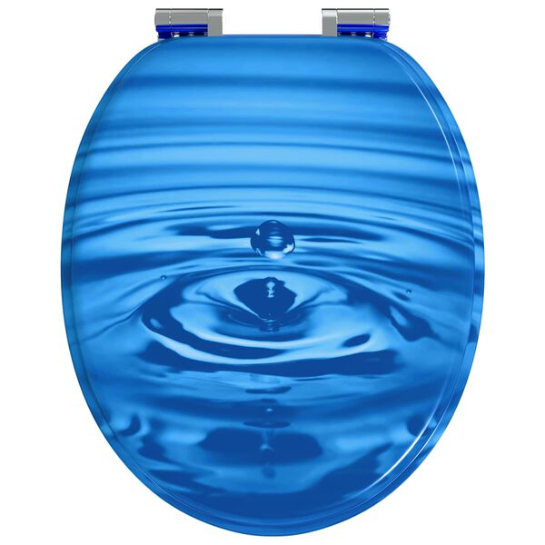 vidaXL Deska toaletowa Niebieski krople 44 x 38 cm Płyta MDF