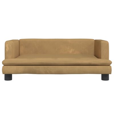 vidaXL Sofa dla dzieci, brązowa, 80x45x30 cm, aksamit
