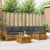 vidaXL Zestawy sof 6 pcs Naturalny i Antracytowy Lite Drewno Akacji