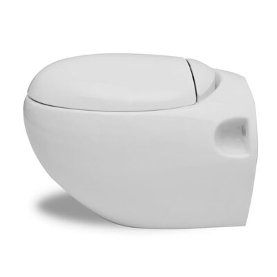 vidaXL Toaleta wisząca o oryginalnej formie jaja, biała