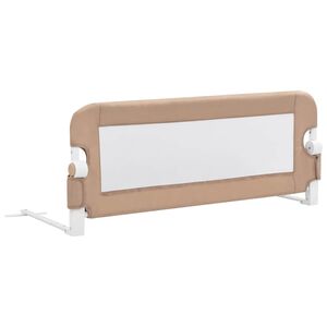 vidaXL Barierka do ł&oacute;żeczka dziecięcego, taupe, 102x42 cm, poliester