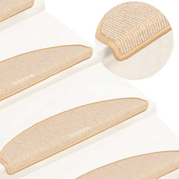 vidaXL Maty na schody 15 szt. 65x21x4 cm Białe i brązowe p&oacute;łokrągłe duże