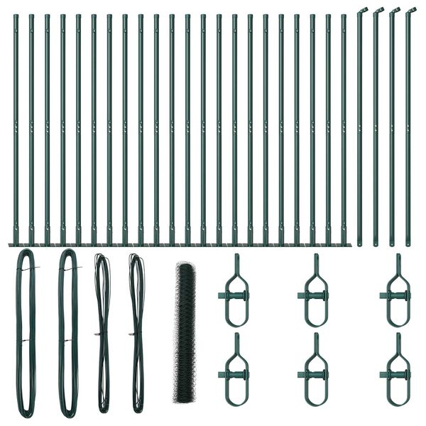 vidaXL Słupek ogrodzeniowy. Zielony 50 x 1,2 m (siatka 50 mm)