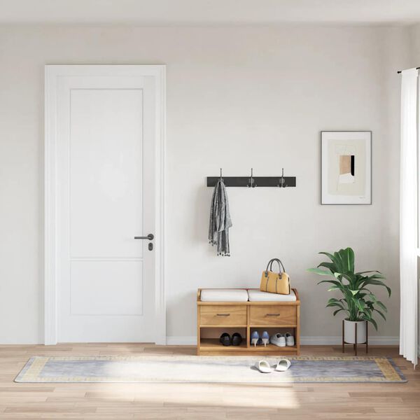 vidaXL Dywan z możliwością prania, 80x300 cm, szary, antypoślizgowy