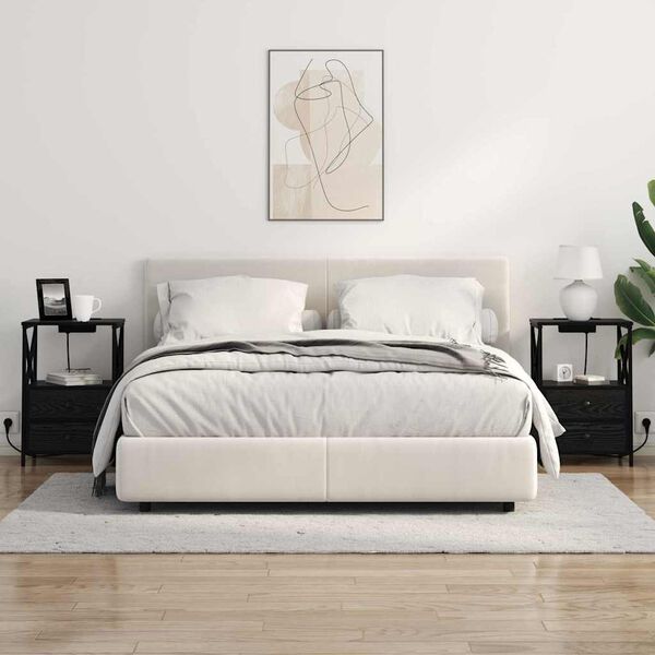 vidaXL Szafka Nocna Czarny Dąb 40 x 31 x 60 cm Materiał drewnopochodny