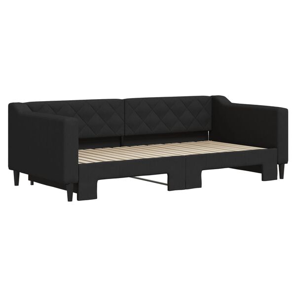 vidaXL Sofa rozsuwana, czarna, 90x190 cm, tkanina
