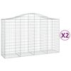 vidaXL Kosze gabionowe, 2 szt, 200x50x120/140 cm, galwanizowane żelazo