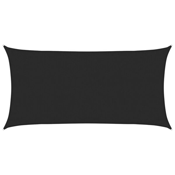 vidaXL Żagiel przeciwsłoneczny, 160 g/m², czarny, 3x6 m, HDPE