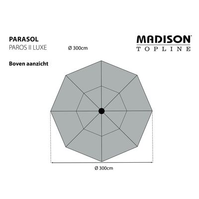 Madison Parasol ogrodowy Paros II Luxe, 300 cm, szary