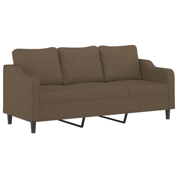 vidaXL 3-osobowa sofa z podn&oacute;żkiem, brązowy, 180 cm, tkaniną