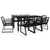 vidaXL 9-cz. zestaw mebli ogrodowych, rattan PVC, czarny
