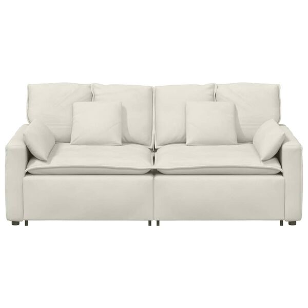 vidaXL Sofa modułowa z poduszkami, kremowa