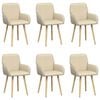 vidaXL Krzesła jadalne 6 pcs tkanina kremowy 56,5 x 50 x 87,5 cm