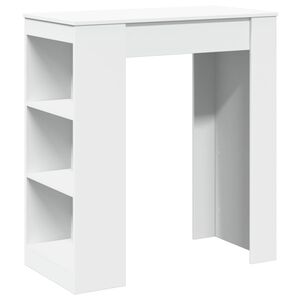 vidaXL Stolik barowy z p&oacute;łkami, biały, 95x47x103,5 cm