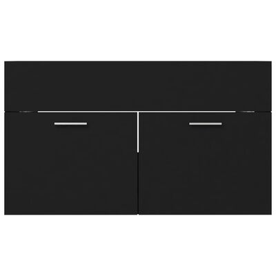vidaXL Szafka pod umywalkę, czarna, 80x38,5x46 cm, płyta wiórowa