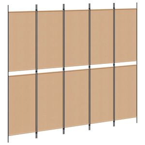 vidaXL 5-panelowy parawan Beżowy 250 x 220 cm tkanina