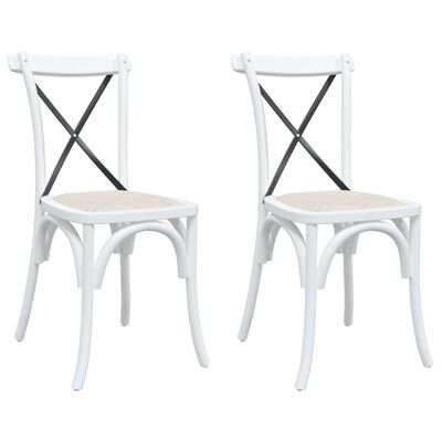vidaXL Krzesła stołowe z oparciem krzyżowym, 2 szt., drewno bukowe