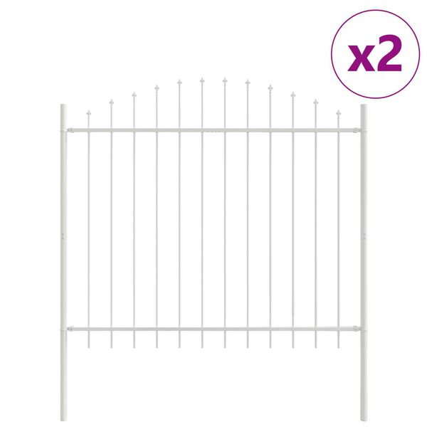 vidaXL Ogrodzenie Ogrodowe 2 pcs Biały 170 x 190 cm