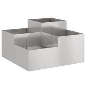vidaXL Doniczka ogrodowa Srebrny 80 x 80 x 48 cm stal nierdzewna