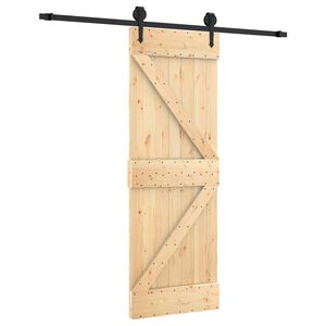 vidaXL Drzwi przesuwne Naturalny i czarny 70 x 210 cm