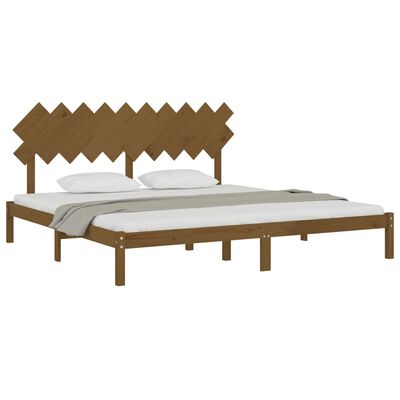 vidaXL Rama łóżka, miodowy brąz, 200 x 200 cm, lite drewno