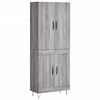 vidaXL Witrynka szary dąb sonoma 69,5x34x180cm materiał drewnopochodny