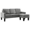 vidaXL 3-osobowa sofa z podn&oacute;żkiem, szara, sztuczna sk&oacute;ra