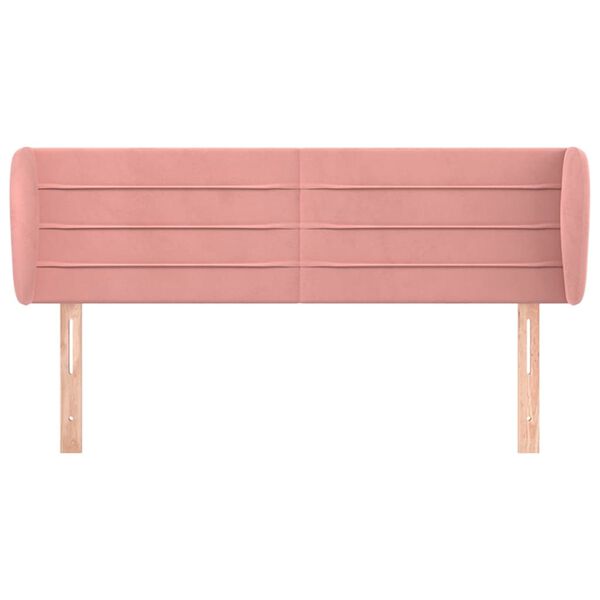 vidaXL Zagł&oacute;wek uszak, r&oacute;żowy, 147x23x78/88 cm, aksamitny