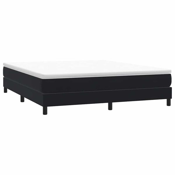 vidaXL Ł&oacute;żko Box Spring bez materaca Czarne 180x210 cm Aksamit