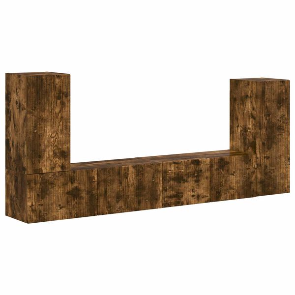 vidaXL Zestaw szafek RTV 4 pcs Dąb wędzony Materiał drewnopochodny